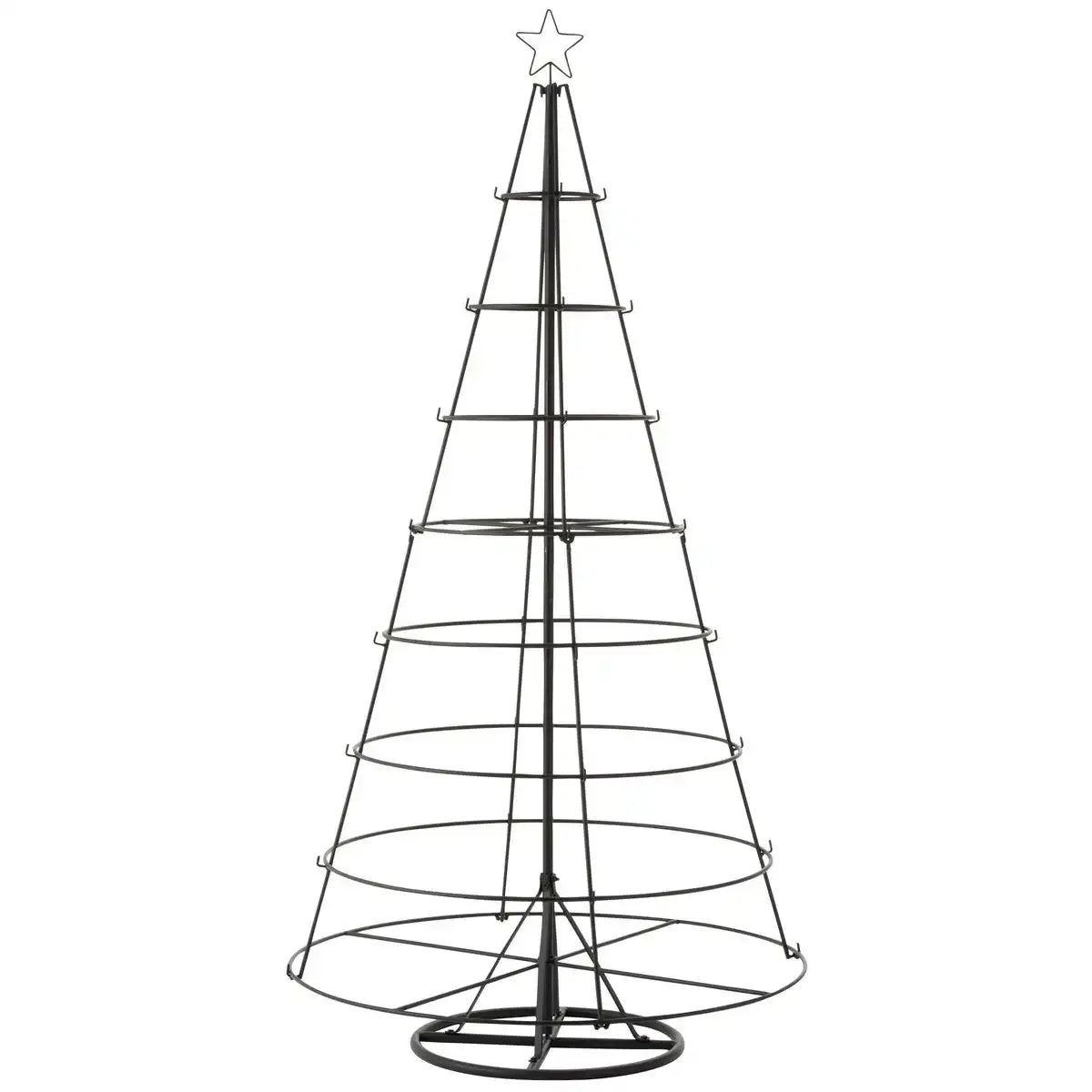 J -Linie Dekoration Weihnachtsbaum 8 Level - Metall - Schwarz - 188 cm hoch