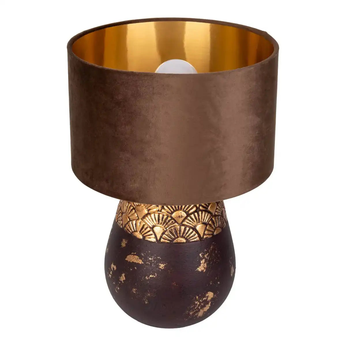 Keramik Tischleuchte "Bronco", Tischlampe, Keramik, beige/grau, mit E14-Fassung, für Esszimmer, Wohnzimmer, Diele oder Büro, 39 cm hoch