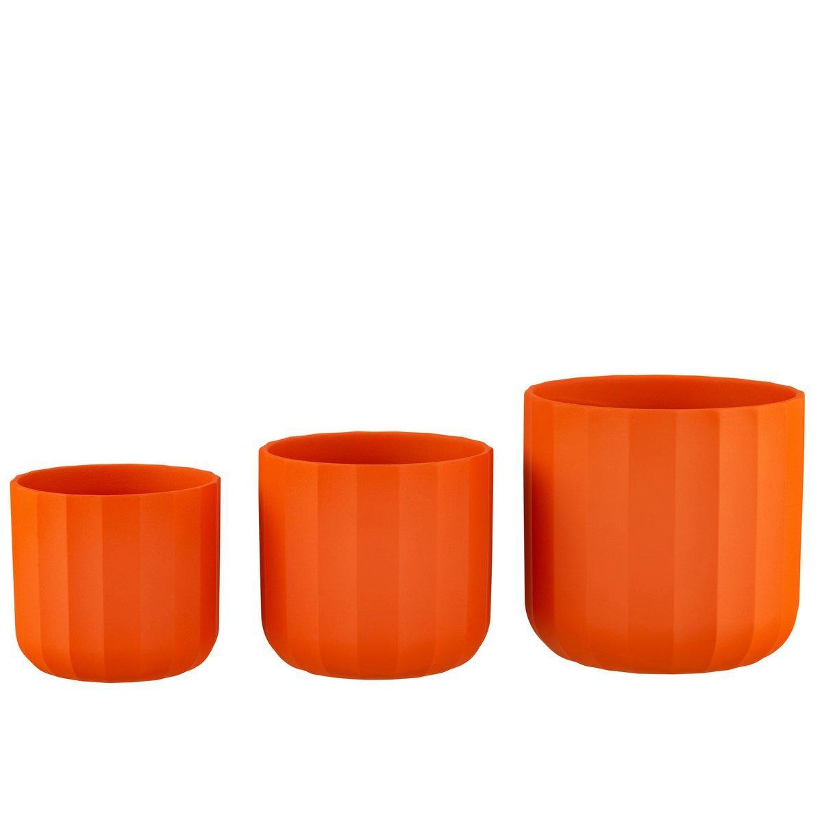 J-Line Blumentopf Summer Keramik Orange Groß