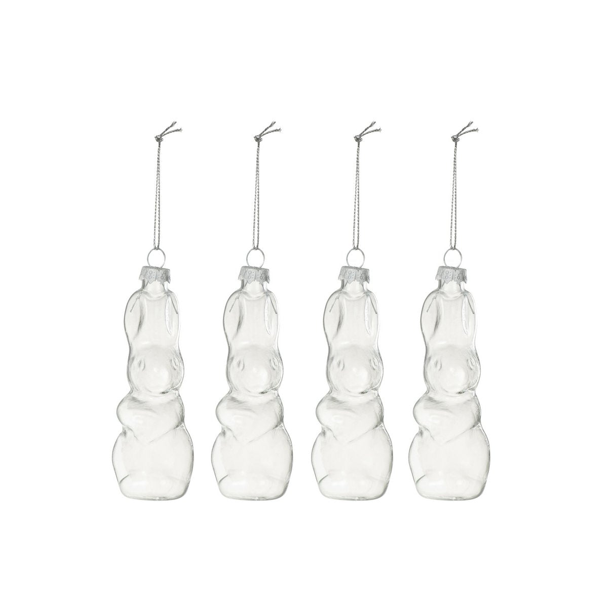 J -Linie Anhängerkaninchen - Glas - transparent - Box von 8