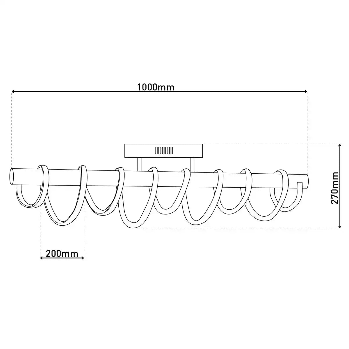 LED Deckenleuchte "BELLEZA", moderne Deckenlampe aus Metall und Kunststoff in Schwarz, und Weiß, mit fest verbauten LEDs, dimmbar, ca. 100 cm lang. Die ideale Beleuchtung für Wohnzimmer, Esszimmer oder Küche.