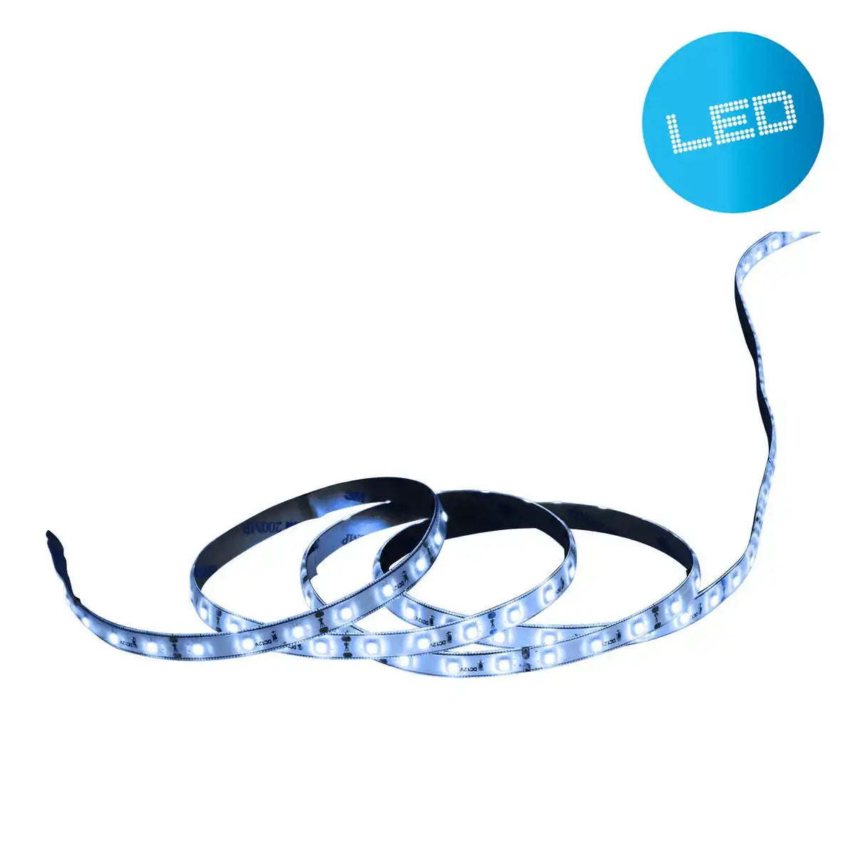 LED "Stripe" ca. 5 m lang, mit 2 Flexverbindern und Steckernetzteil; 300 LEDs, blau.