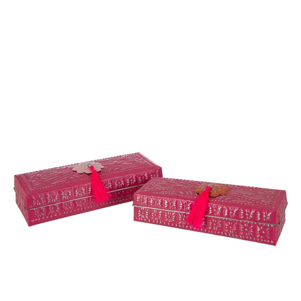 J-Line Set mit 2 Boxen Kurt – Metall – Rosa