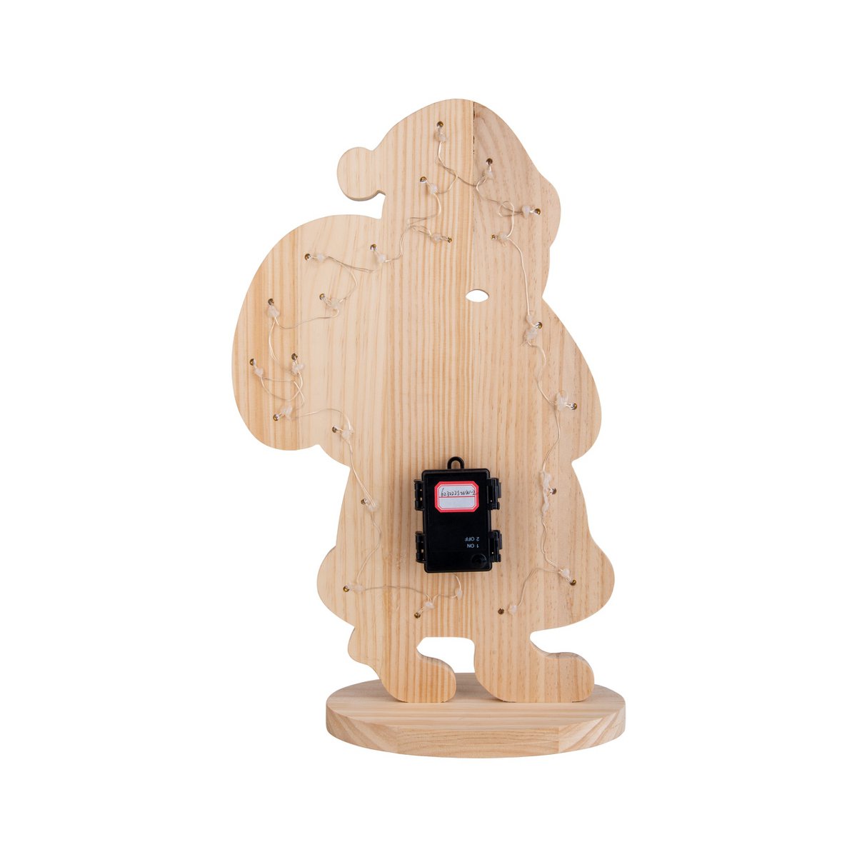 LED-Holz-Dekoleuchte "SANTA" klein, Weihnachtsdeko aus Holz in Natur, mit fest verbauten LEDs, für den Außenbereich