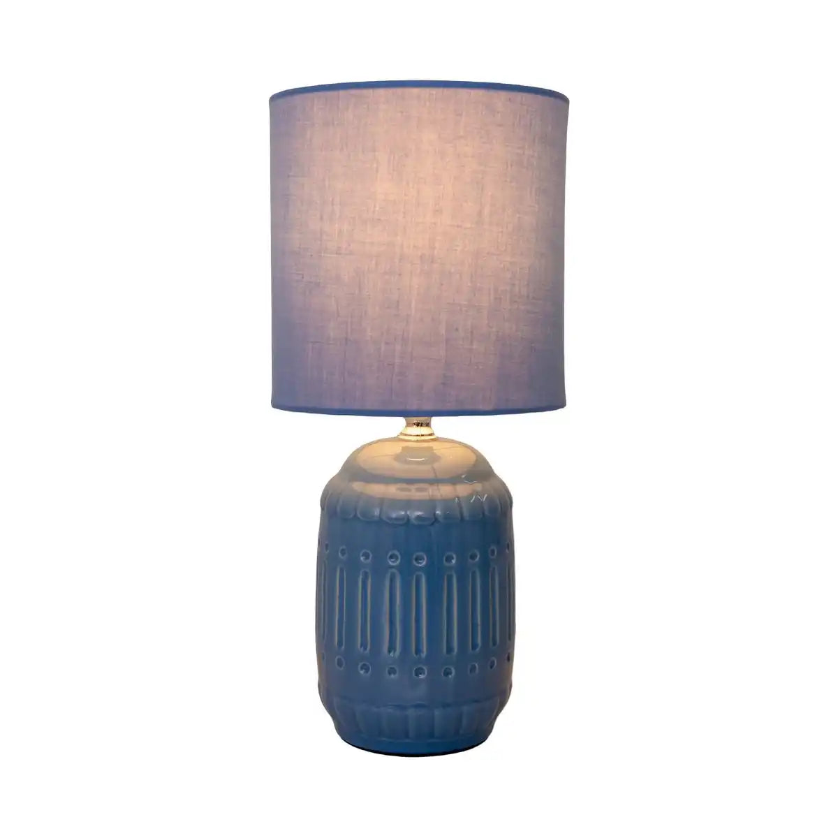 Keramik Tischleuchte "ERIDA", Tischlampe aus Keramik, hellblau, mit E14-Fassung, für Esszimmer, Wohnzimmer, Diele oder Büro, Tischleuchten innen