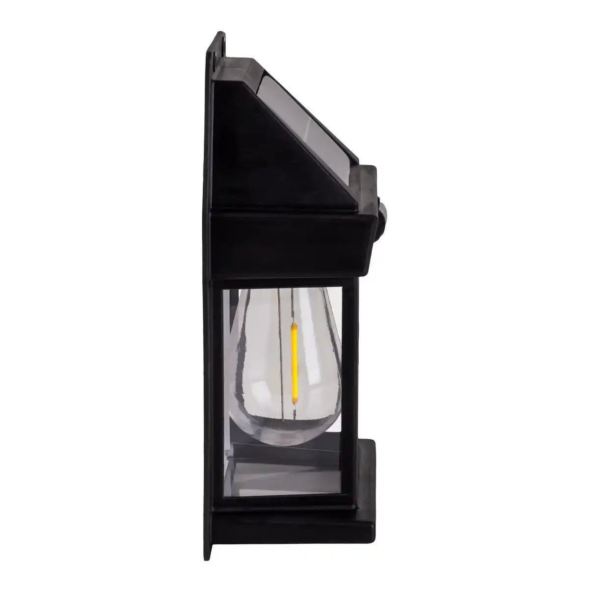 2er Set Solar-Wandleuchte "Mira" ca. 17 cm hoch, aus schwarzem wetterfestem Kunststoff, integrierter LED in warmweiß, inkl. Bewegungsmelder und Dämmerungssensor