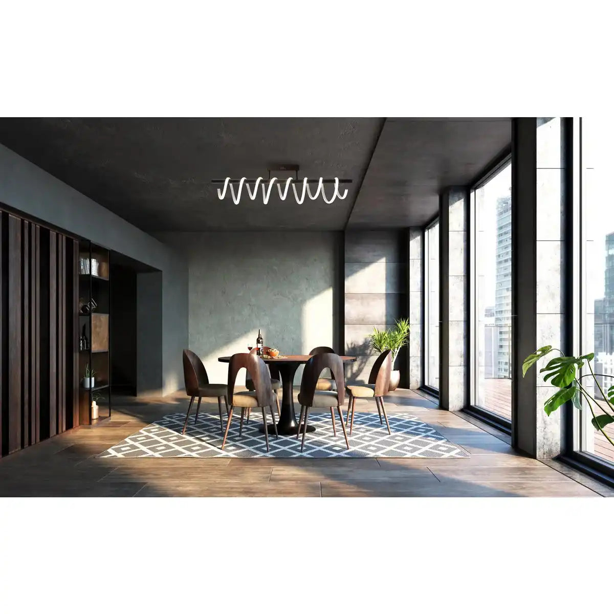 LED Deckenleuchte "BELLEZA", moderne Deckenlampe aus Metall und Kunststoff in Schwarz, und Weiß, mit fest verbauten LEDs, dimmbar, ca. 100 cm lang. Die ideale Beleuchtung für Wohnzimmer, Esszimmer oder Küche.