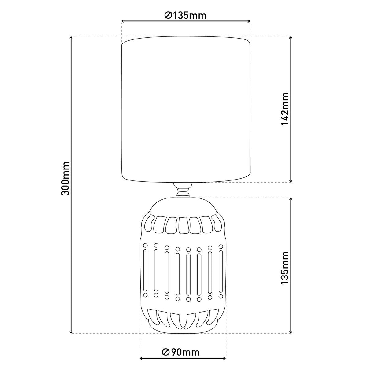 Keramik Tischleuchte "ERIDA", Tischlampe aus Keramik, rosé/lachs, mit E14-Fassung, für Esszimmer, Wohnzimmer, Diele oder Büro, Tischleuchten innen