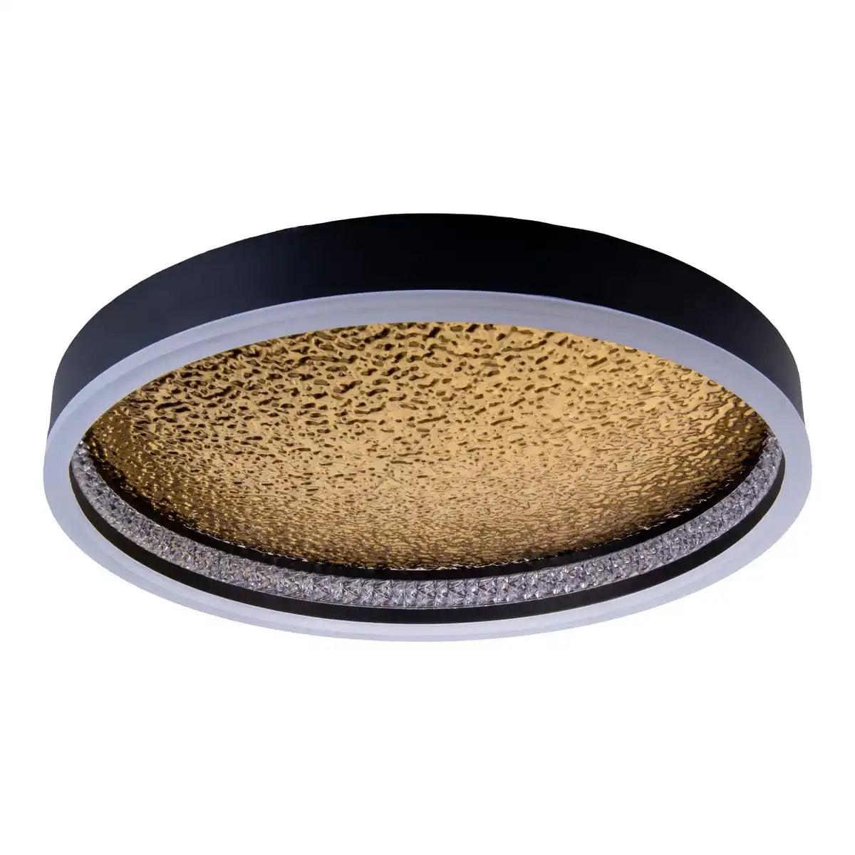LED Deckenleuchte ARANY, Deckenleuchte aus Metall und Kunststoff in Schwarz, mit fest verbauten LEDs, dimmbar, 40 cm Durchmesser