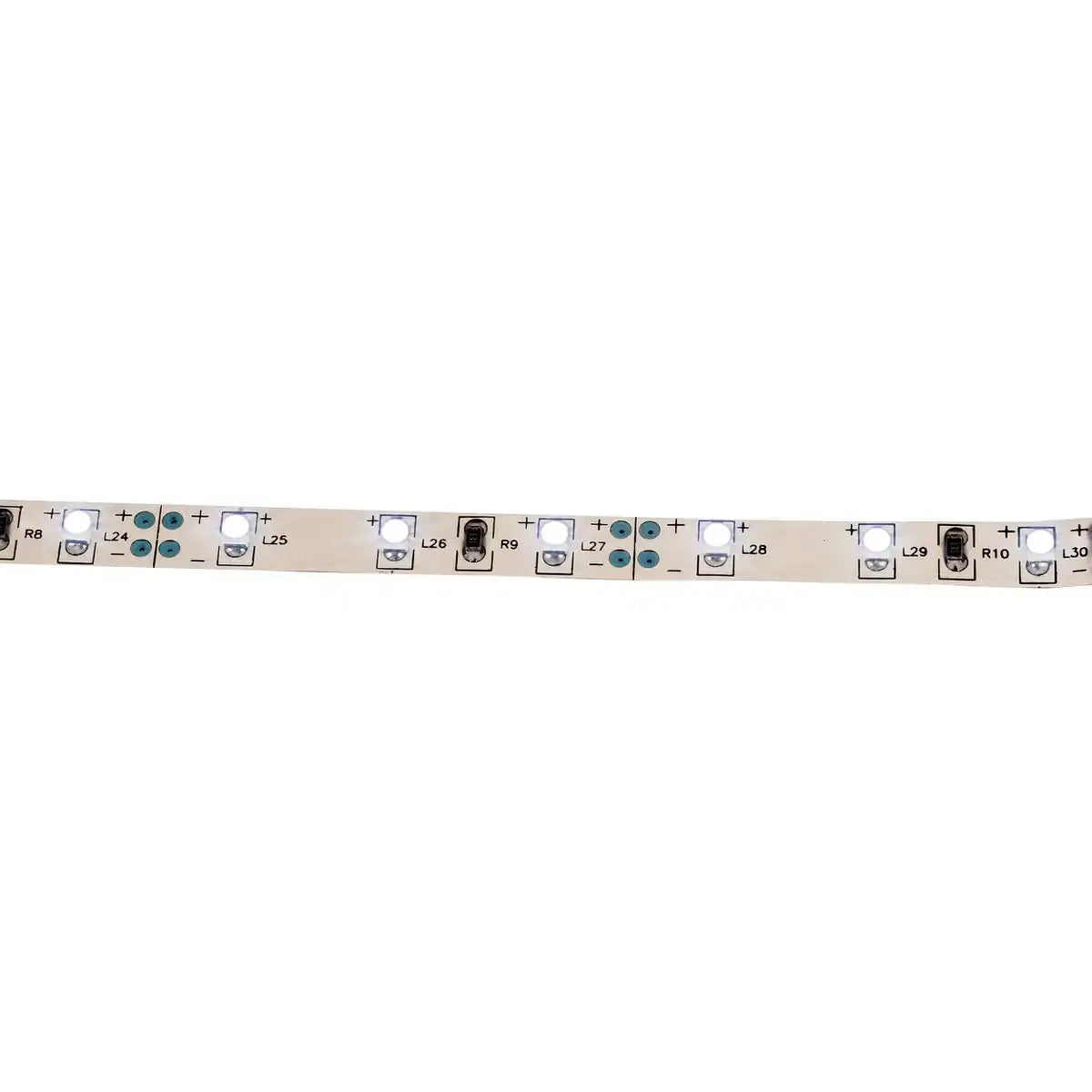 LED "Stripe" ca. 5 m lang, mit 2 x 10 cm Eckverbindern und Steckernetzteil; 300 LEDs, kaltweiß.