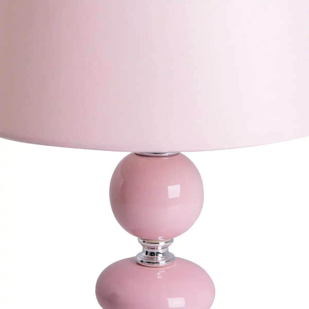 Keramik Tischleuchte "Araga" 36 cm hoch, Tischlampe aus Metall, Keramik, mit Textilschirm, rosa, mit E14-Fassung, Beleuchtung für Esszimmer, Wohnzimmer, Diele oder Büro,