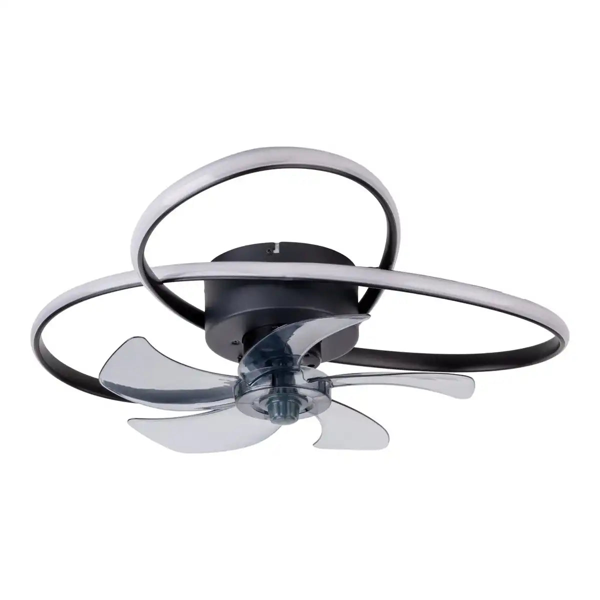 Die moderne LED Deckenleuchte "LECCIO" inklusive Ventilator, Nachtlichtfunktion, Dimmung und Lichttemperatureinstellung ist mit fest verbauten LEDs bestückt und hat einen ungefähren Øvon 58 cm.