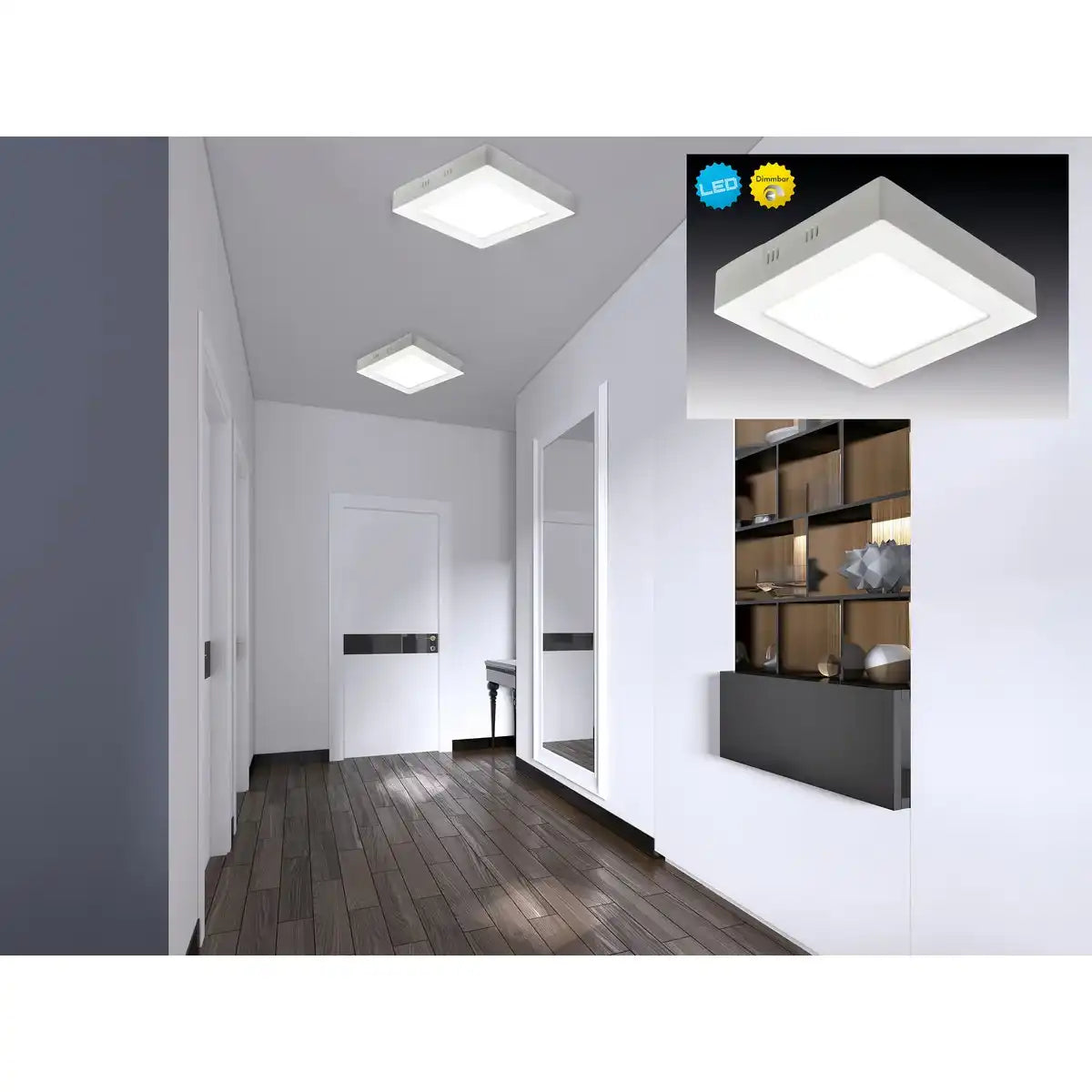 LED Aufbaupanel dimmbar "DIMPLEX" s:30cm