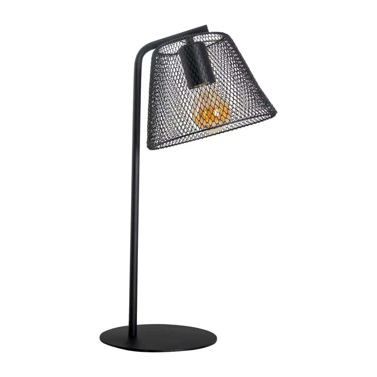 Tischleuchte "KORIE", Tischlampe aus Metall in Schwarz, mit E27-Fassung, 50 cm hoch, für Wohnbereich und Büro.