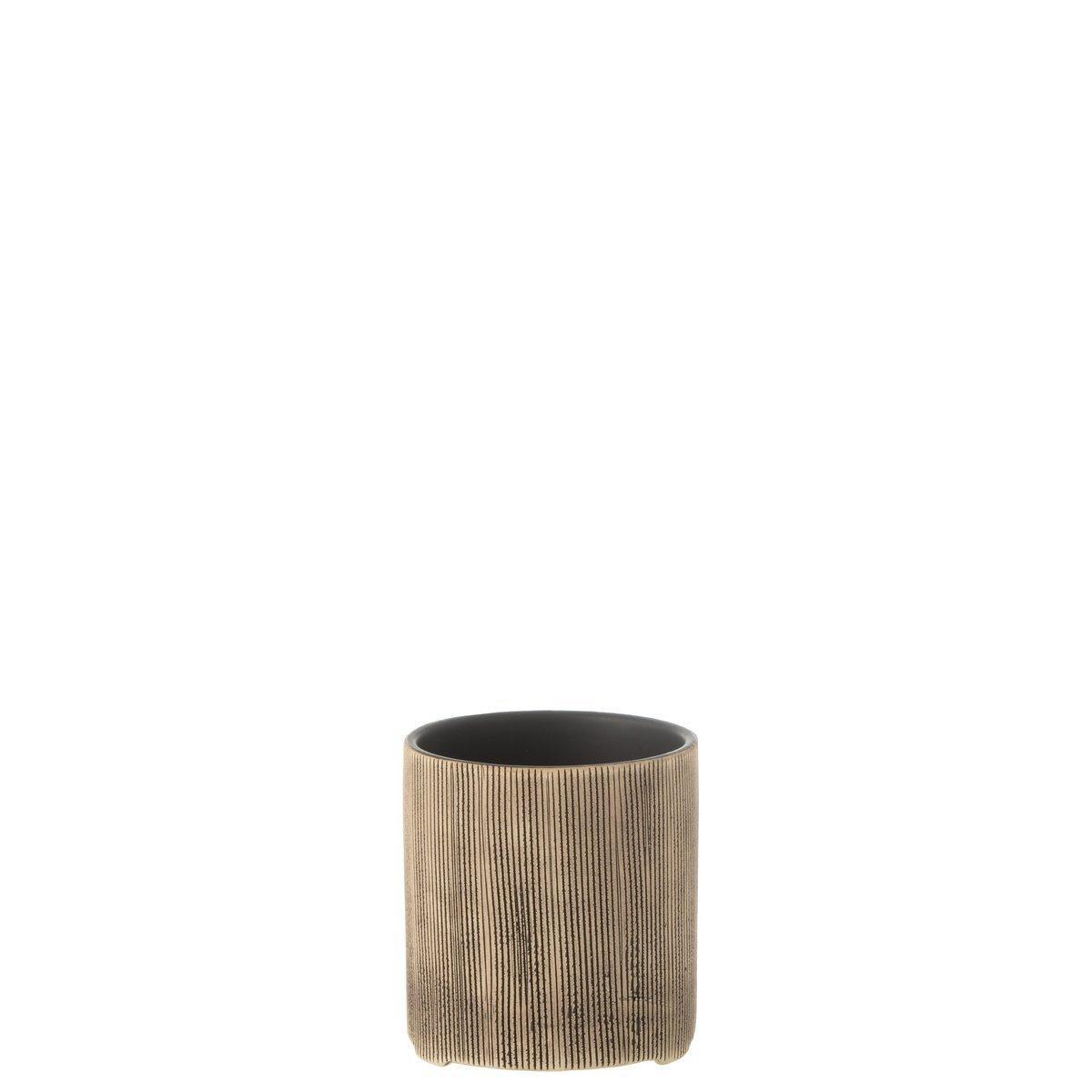 J-Line Blumentopf Maria Rund - Keramik - Braun - Ø 12 cm -