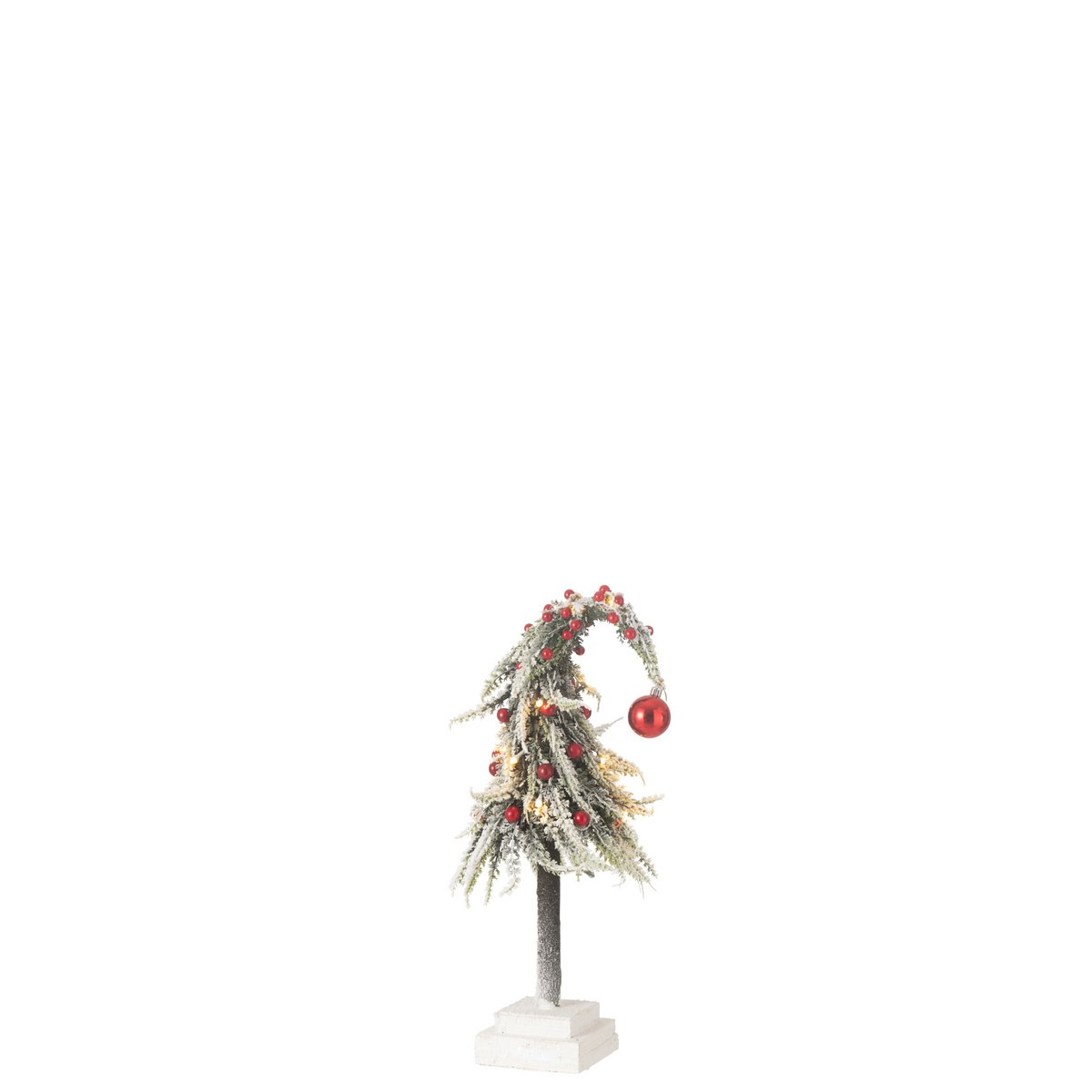 J-Line Weihnachtsbaumhut + LED Kunststoff Schnee Grün/Rot Klein