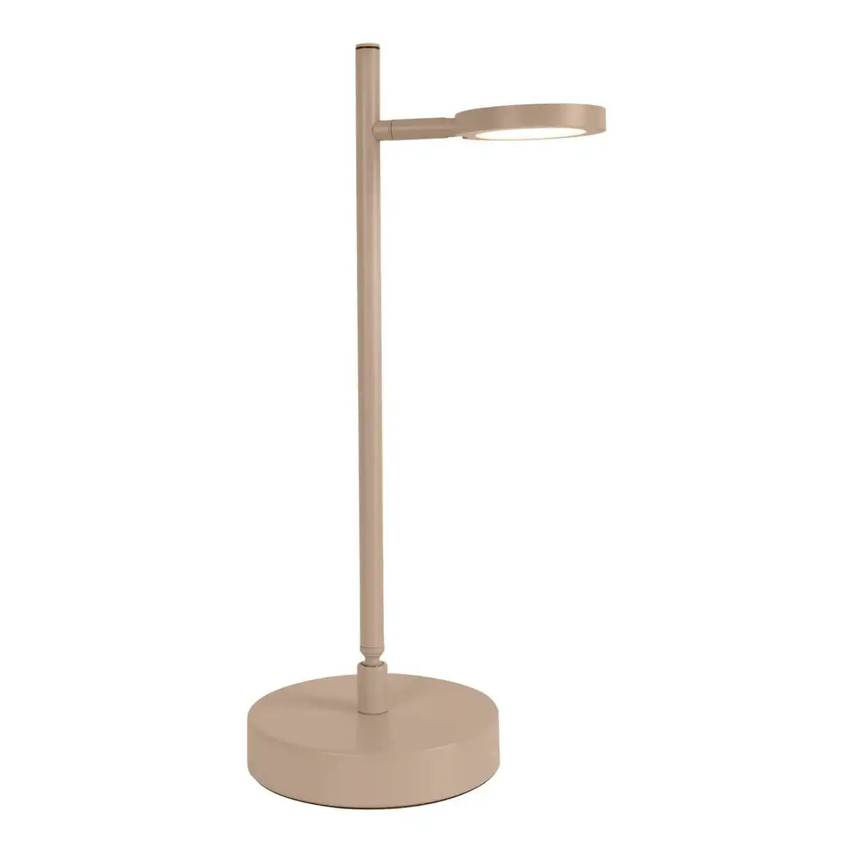 LED Akku-Tischleuchte "LUPA", 45 cm hoch, aus lackiertem Aluminium (Frosted Almonds, Pantone 481 C) und weißem Kunststoff, LED integriert, dimmbar, Touch-Sensor.