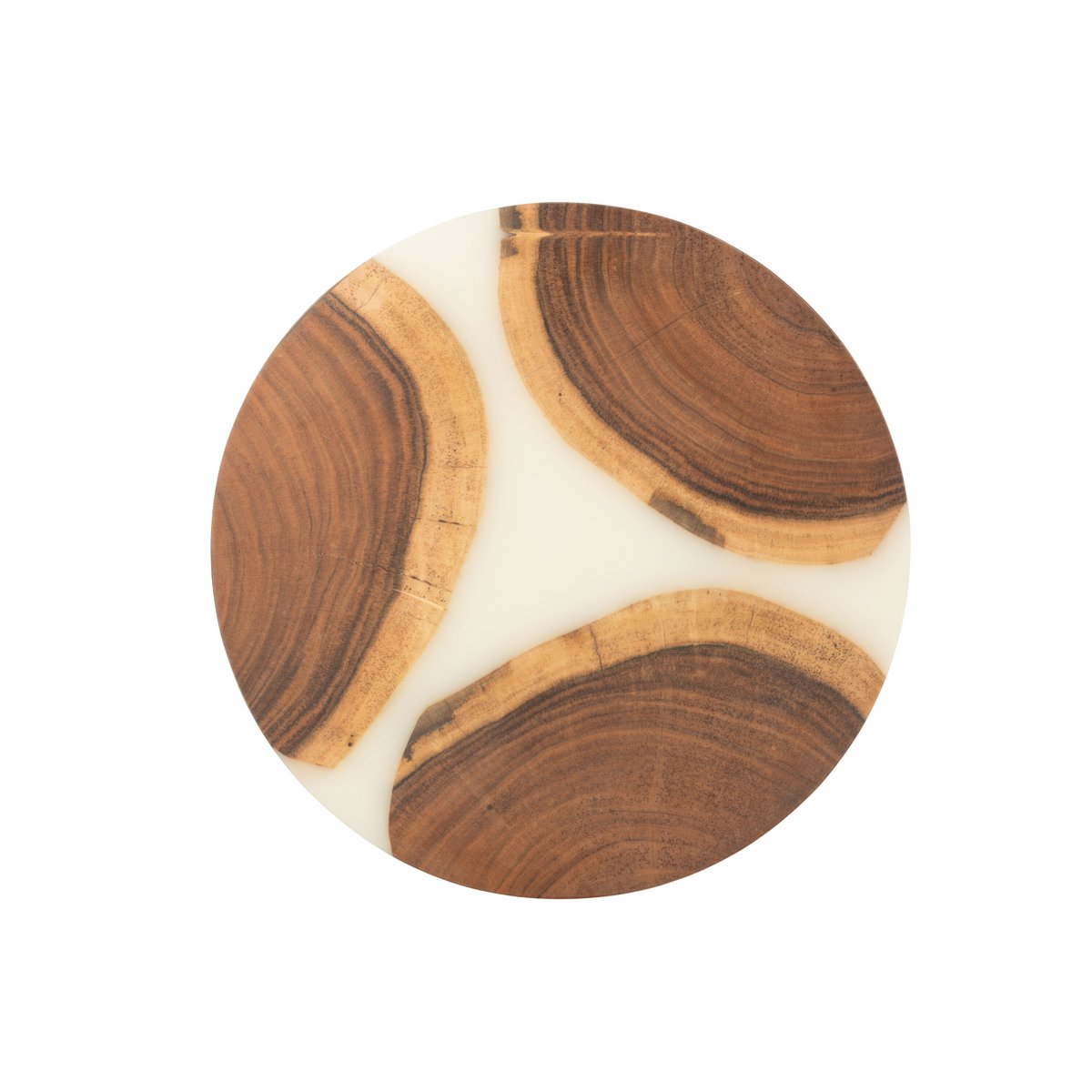 J -line Snijplank Round - Holz/Epoxidharz - Natural/Weiß