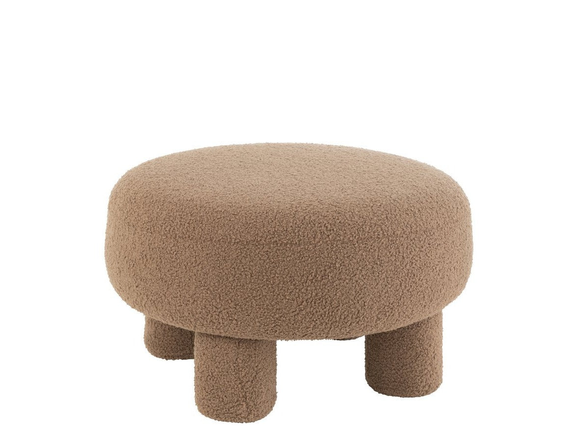 Hocker Runde Teddy Fußhocker Bouclé