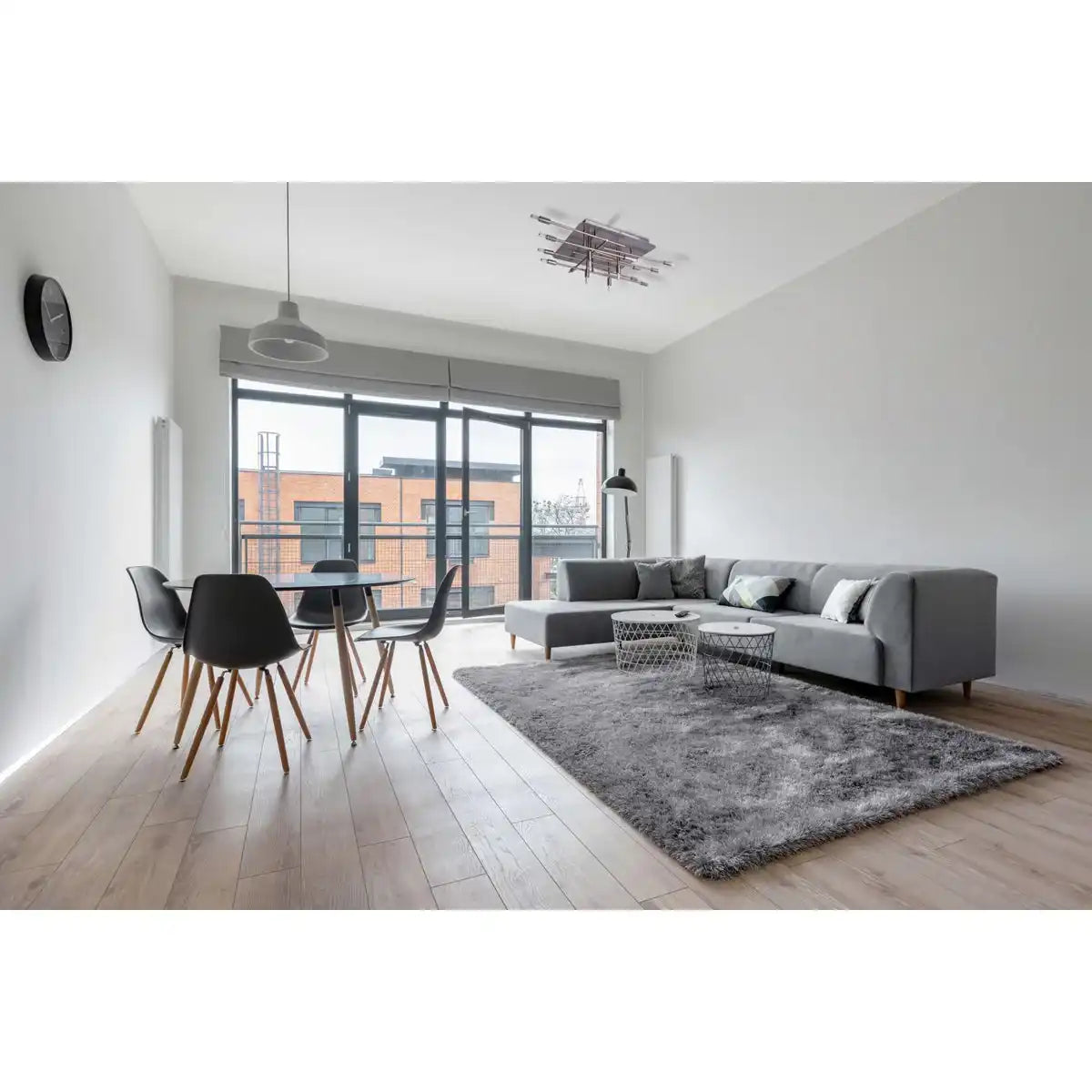 LED Deckenleuchte "ANCONA" mit Backlight aus Metall in Edelstahloptik, G9-Fassungen, Lampe für Wohnzimmer, Esszimmer, Flur und Büro, ca. 71 x 70 cm