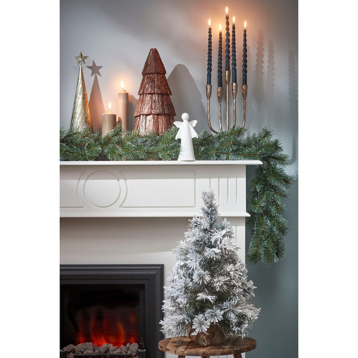 Künstlicher Weihnachtsbaum aus Jute – H60 x Ø50 cm – Frosted Green