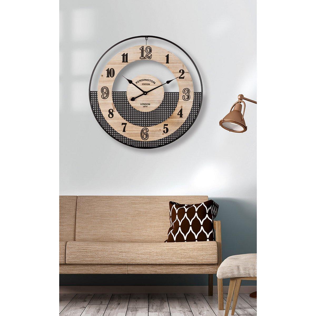 Wanduhr rund Metall Geflecht H.72 cm