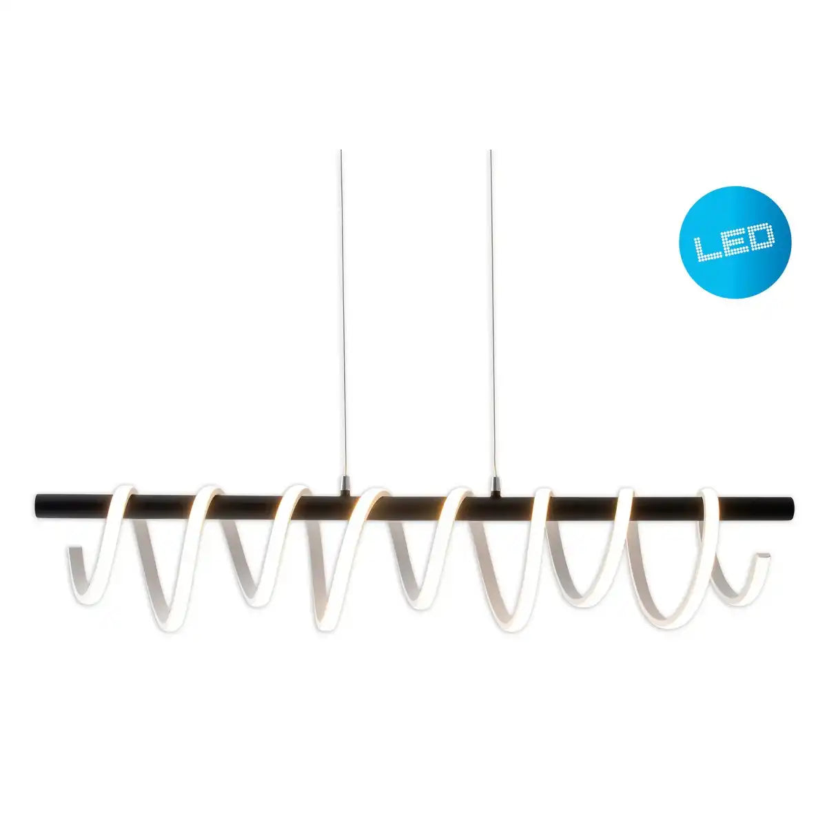LED Pendelleuchte "BELLEZA", moderne Pendellampe aus Metall und Kunststoff in Schwarz, und Weiß, mit fest verbauten LEDs, ca. 100 cm lang, Die ideale Beleuchtung für Wohnzimmer, Esszimmer oder Küche.