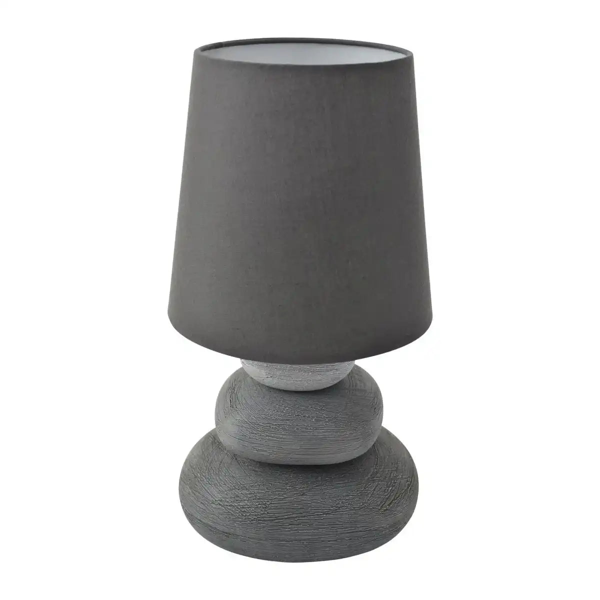 Keramik Tischleuchte "STONEY", Tischlampe aus Keramik in Grau, mit E14-Fassung, Tischlampe für Esszimmer, Wohnzimmer, Diele oder Büro, oder als Nachttischlampe, 31 cm hoch
