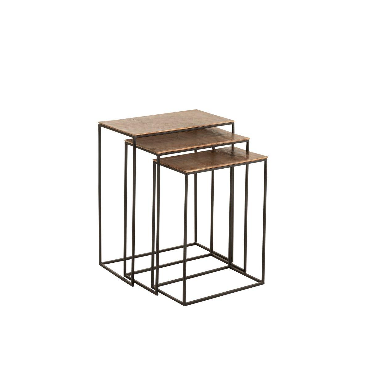 J-Line Beistelltisch Rechteck – Aluminium – Rost
