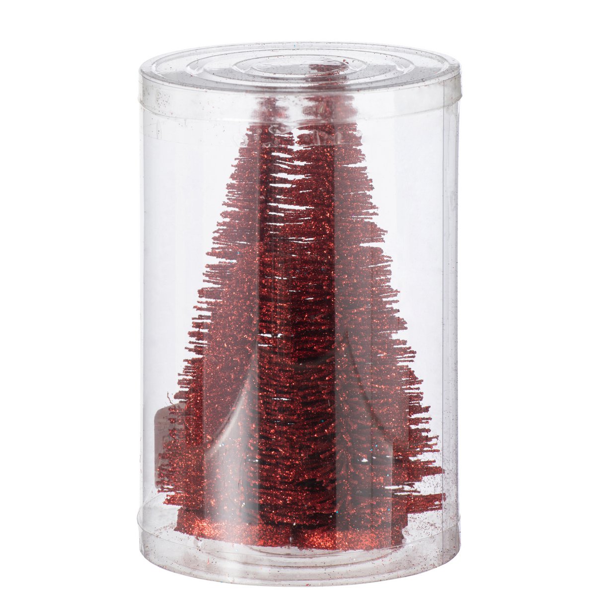 J -Line Dekoration Weihnachtsbaum Glitzer - Kunststoff - Rot - Schachtel 8