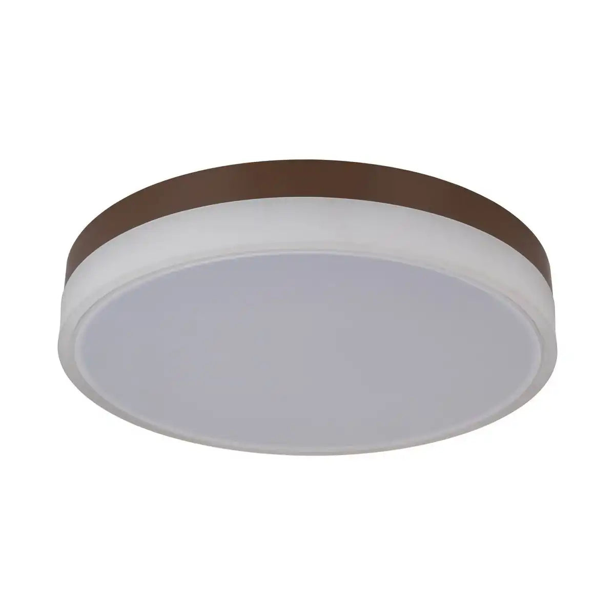 LED Deckenleuchte "Lola" Ø von 50 cm, 9 cm hoch, Metall und Kunststoff in Braun und Weiß, integrierte LEDs, 1900 lm, dimmbar, CCT-Funktion 3000-6500 K, Nachtlichtfunktion
