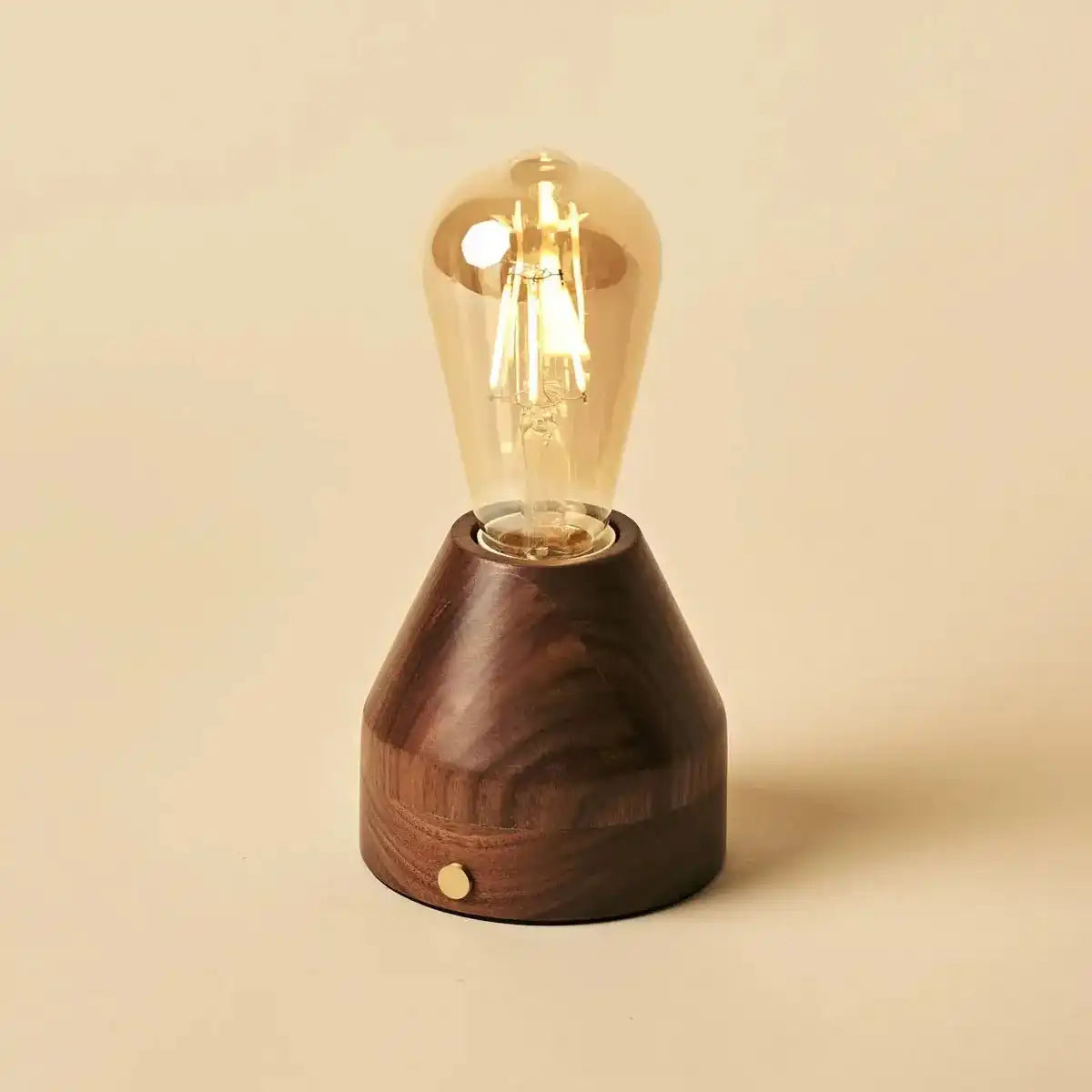 Zavi Walnuss wiederaufladbare LED-Tischlampe-schnurlos, dimmbar, 100-Stunden-Batterie