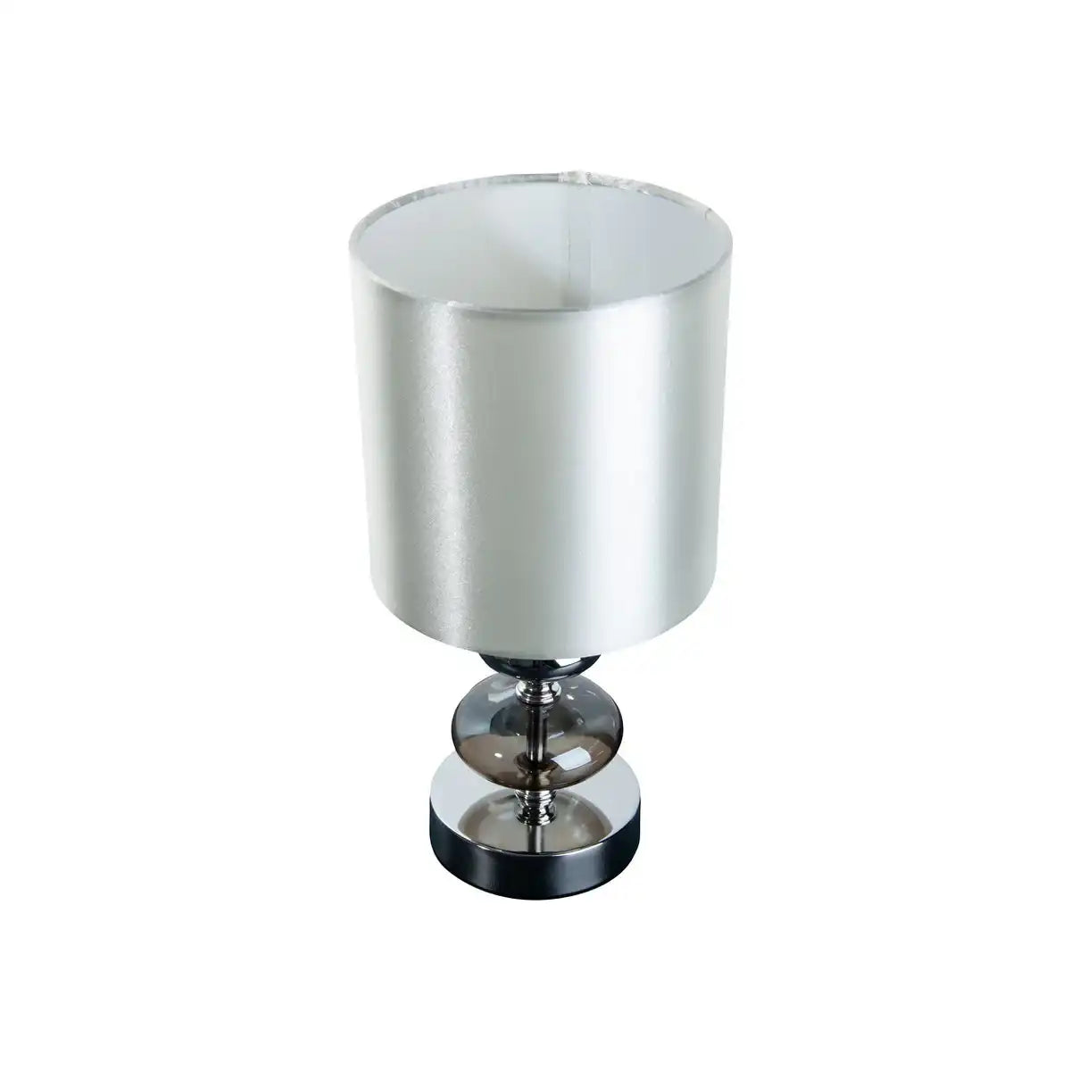 Stoff, Tischleuchte "MALI", Tischlampe aus Metall und Textilmaterial, weiß, mit E14-Fassung, für Esszimmer, Wohnzimmer, Diele oder Büro, Tischlampe für Wohnzimmer oder Esszimmer, Nachttischlampe- 28,5 cm hoch