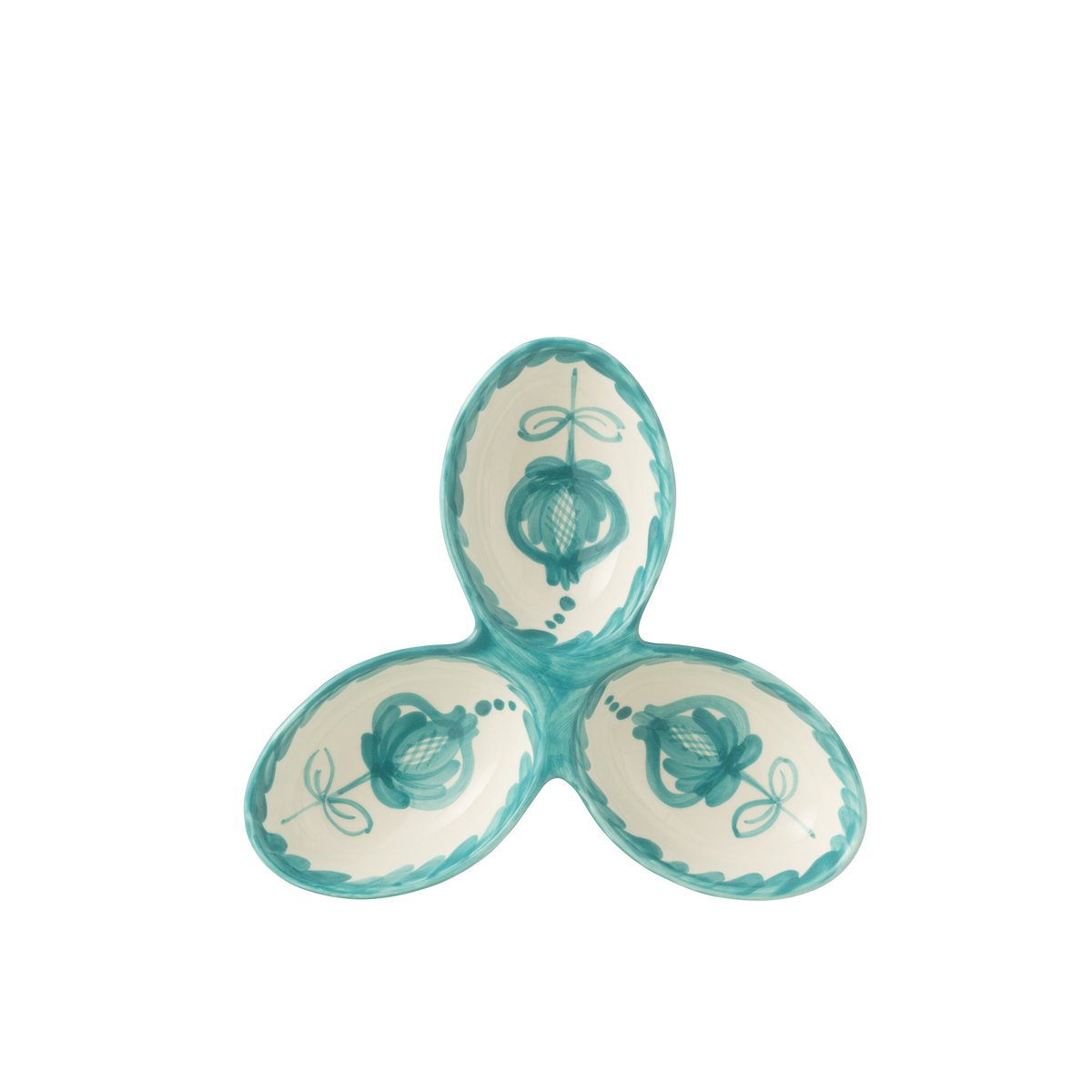 J -Line Serving Scale Granada Clover - Keramik - Weiß/Aqua
