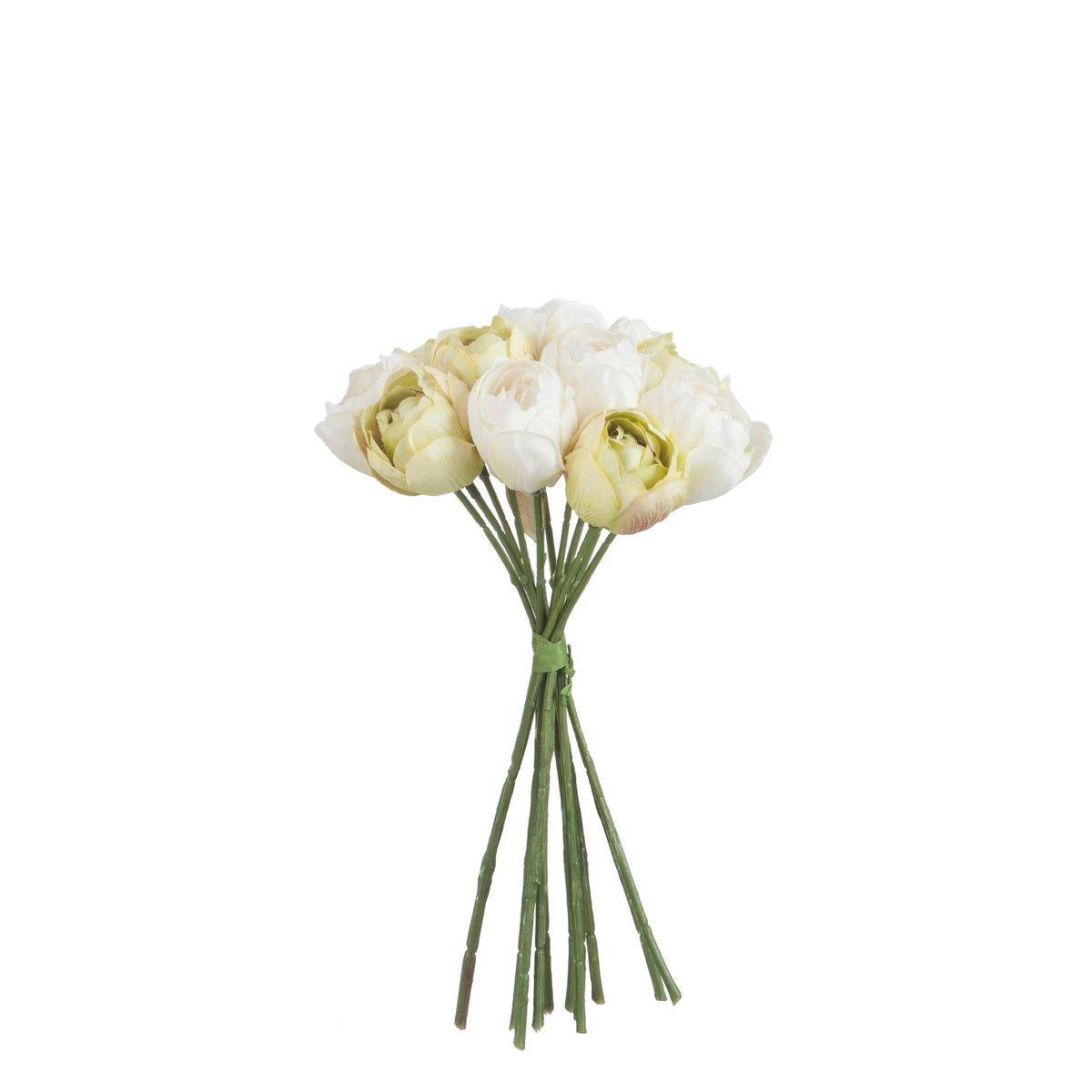 J-Line Bouquet Tulip 12X Polyester Weiß/Grün