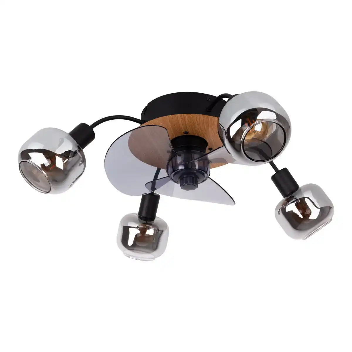 Deckenleuchte inkl. Ventilator "FUMOSO", in Schwarz, Braun und Natur, für E27 , Ø 51 cm
