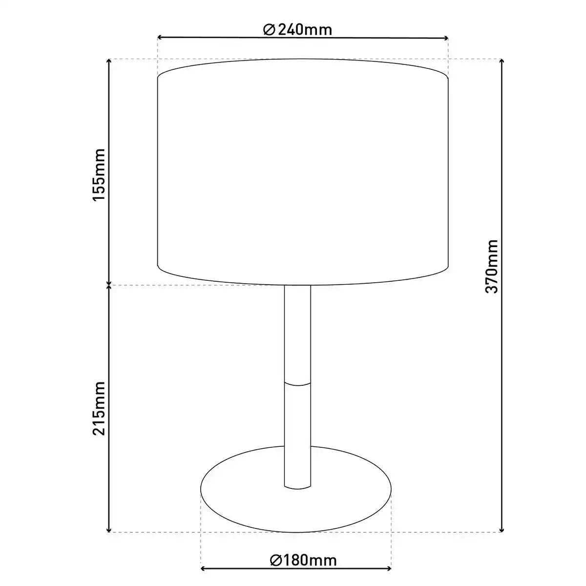 Textil-Tischleuchte "TESSILE", Tischlampe aus Metall, Textil und Gummibaumholz in Schwarz,/Natur, mit E14-Fassung, für Esszimmer, Wohnzimmer, Diele oder Büro, 37 cm hoch