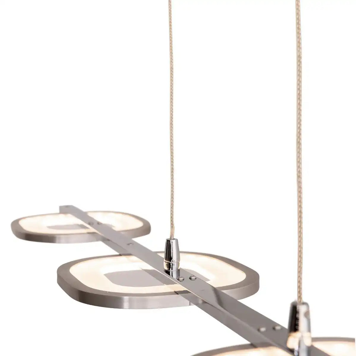 LED Pendelleuchte "BEAM" aus Metall und Kunststoff in Stahl-blank, mit integrierter LED
