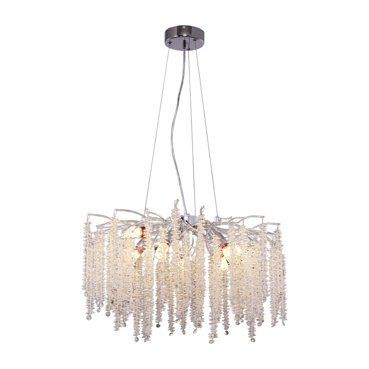 Kronleuchte Hanging Lamp Frost Silber 60 cm
