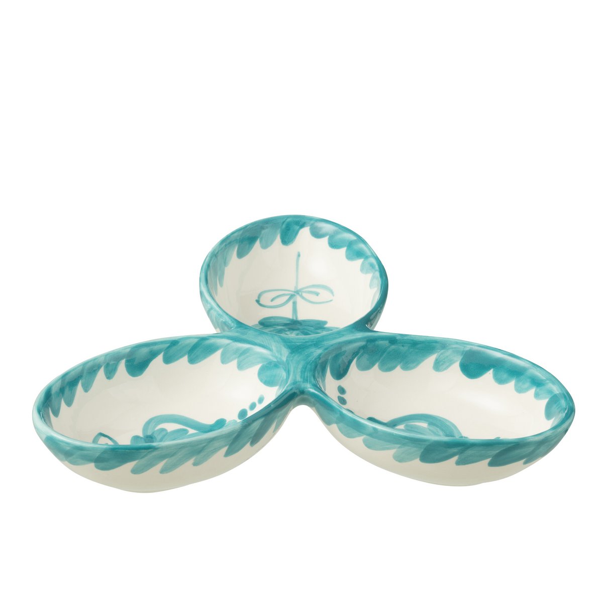 J -Line Serving Scale Granada Clover - Keramik - Weiß/Aqua