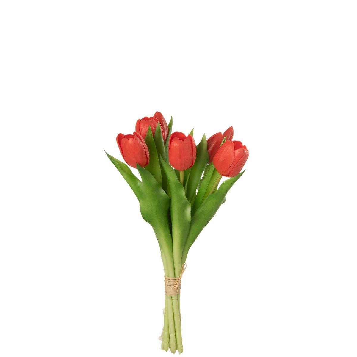 J-Line Blumenstrauß aus Tulpen,, PU, Korallenrosa, klein