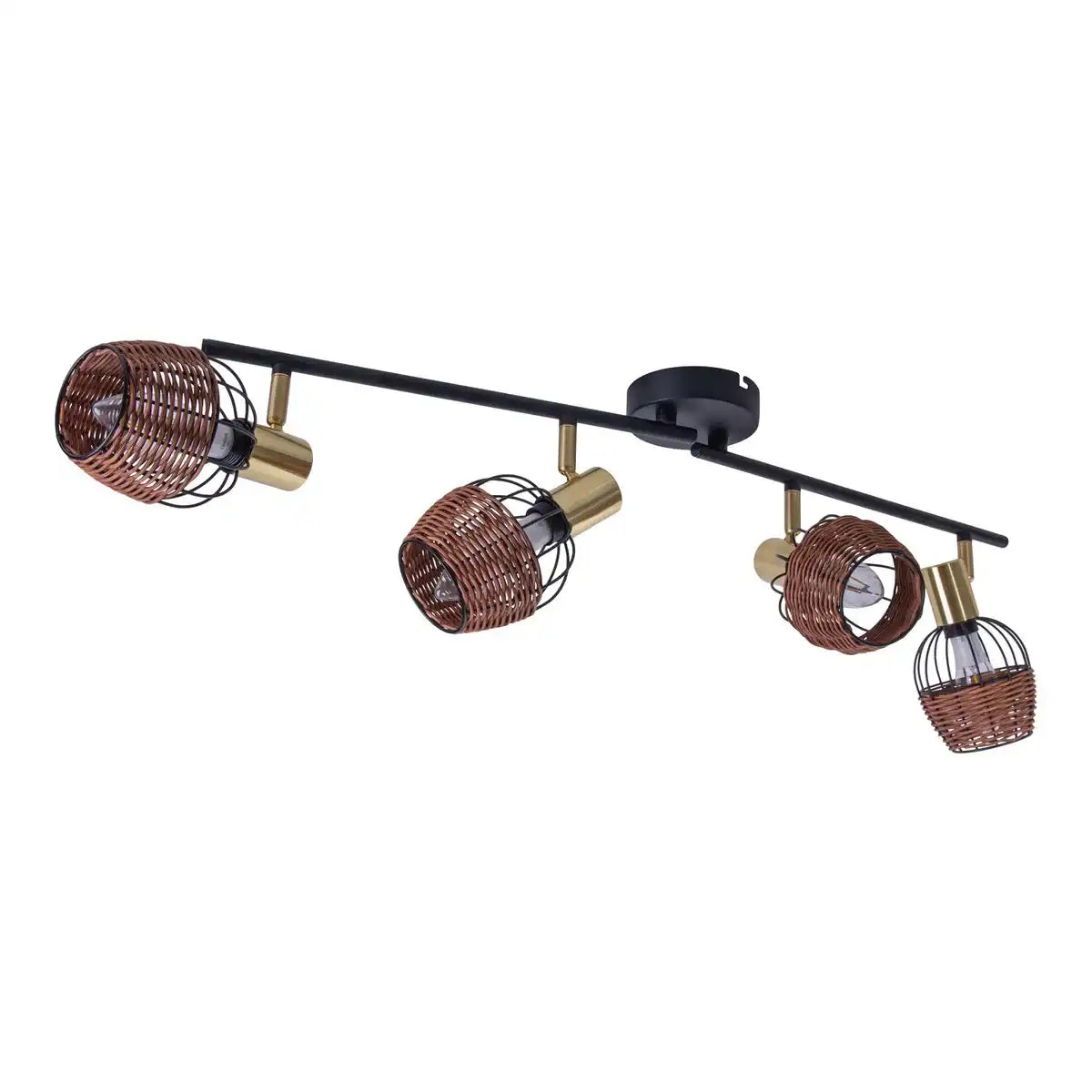 4er Deckenleuchte "CORBIS", Spot aus Metall in Schwarz, und Gold, mit E14-Fassung, für Esszimmer, Wohnzimmer, Diele oder Büro, Deckenlampe innen, 78 cm lang