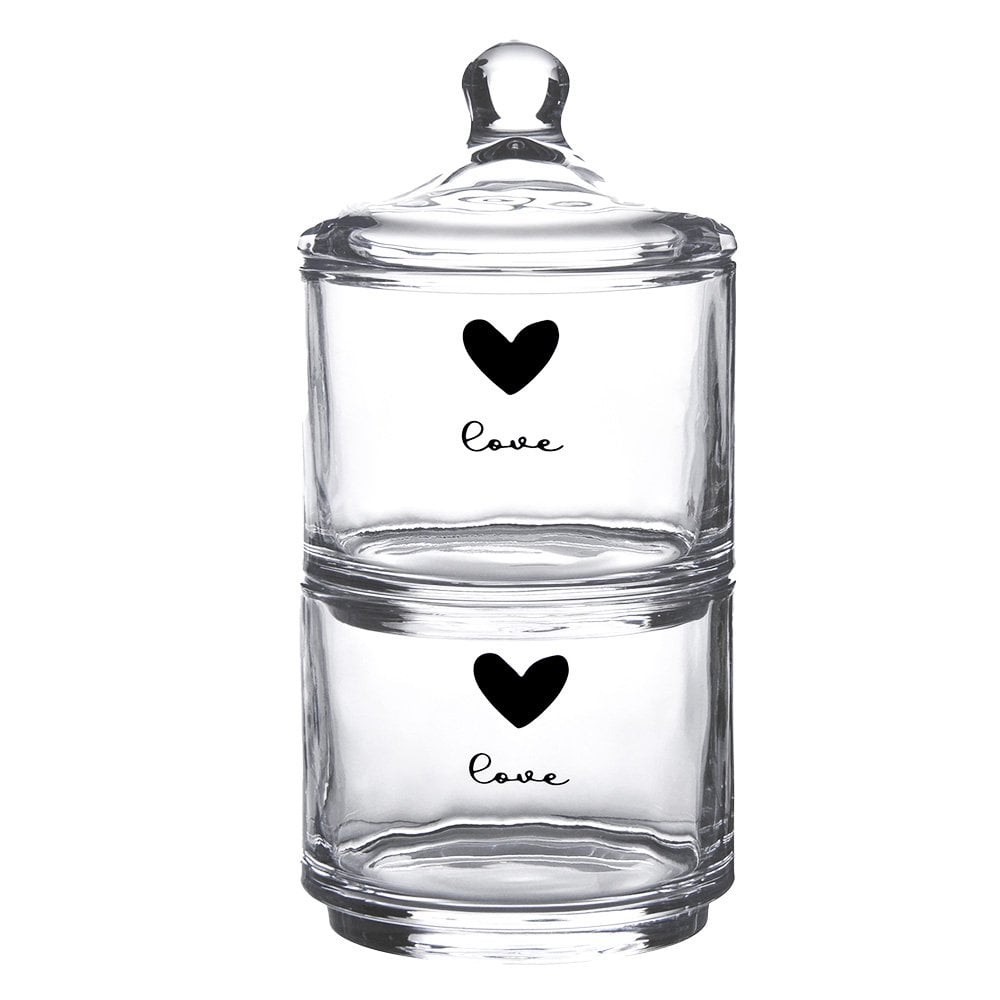 Vorrats-Glas-Dose stapelbar Love Herz Ø 10x21 cm