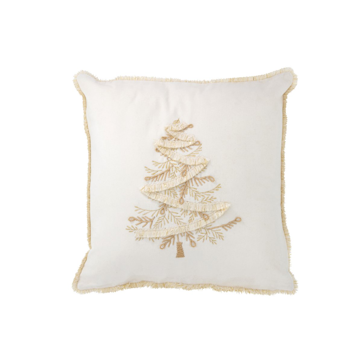 J-Line Kissenbaum Textil Weiß/Gold
