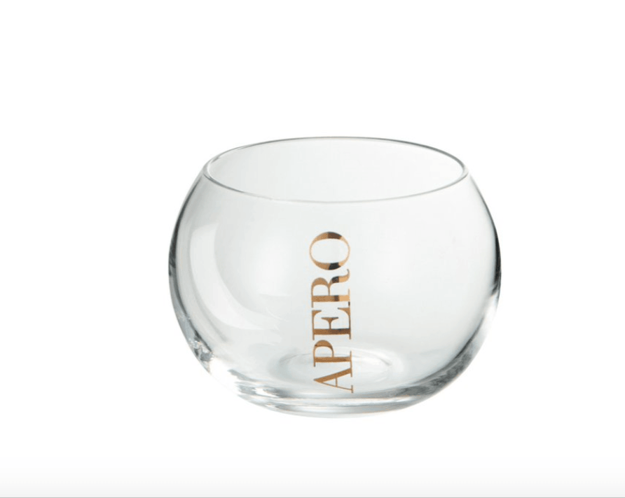 6x Aperoglas Trinkglas Transparent Gold - HomeDesign Knaus