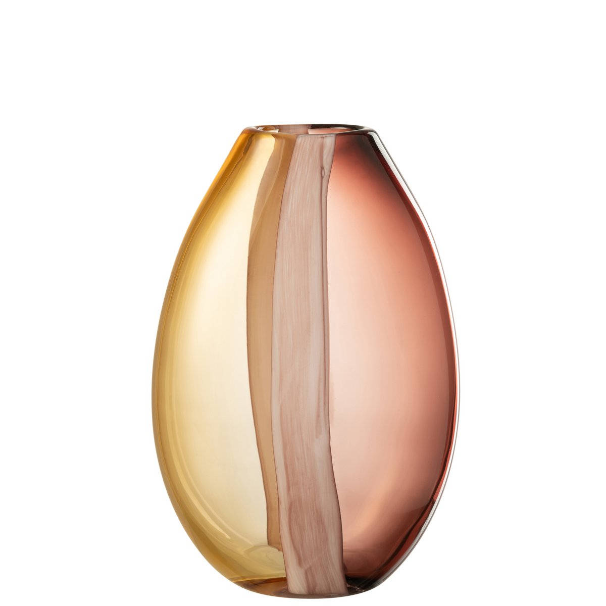 J -Line Vase Arun - Glas - Braun/Gelb - groß - Ø 13 cm