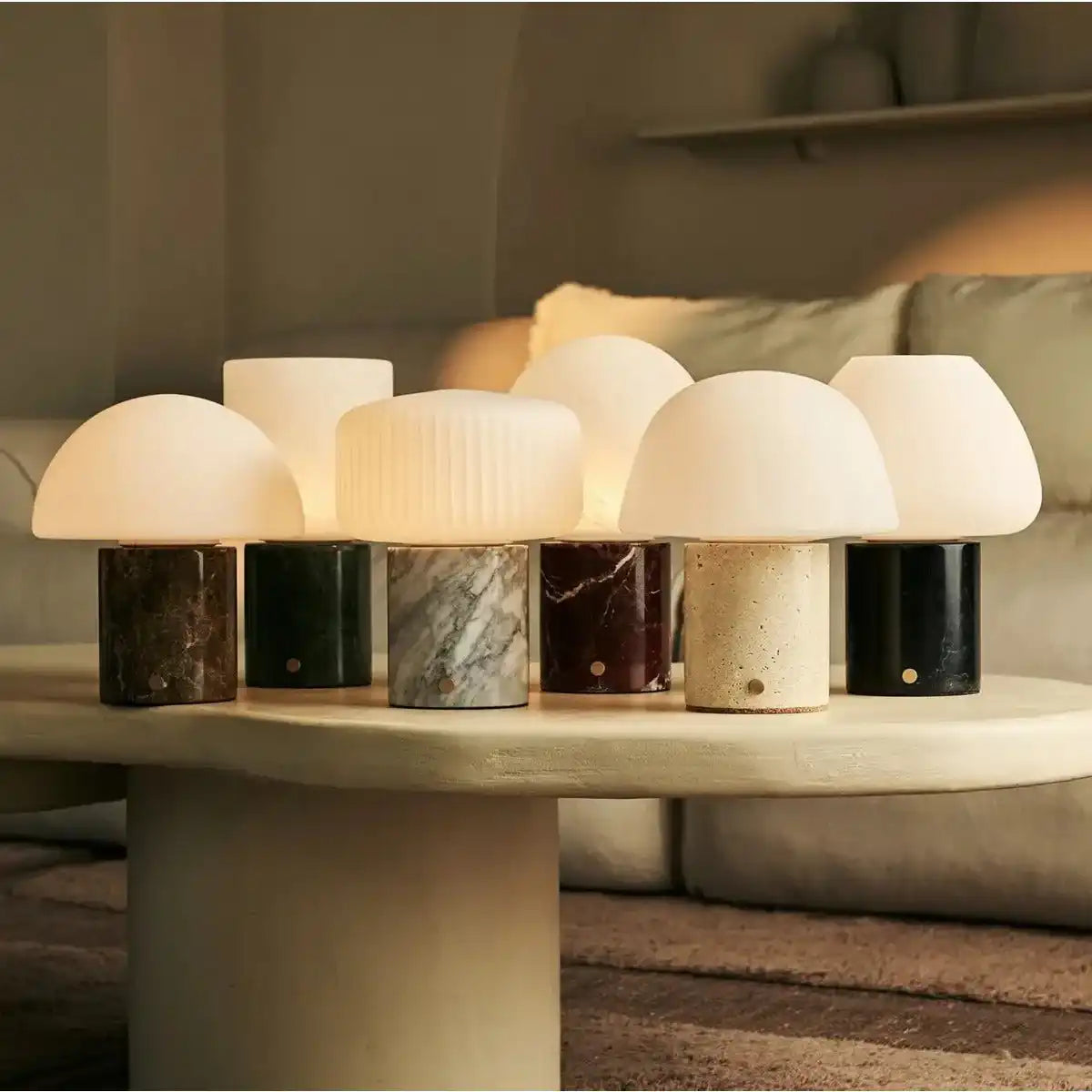 METSU Green / Verde Alpi - Klassische Marmorlampe mit 3 hellen Farben und Dimmfunktion