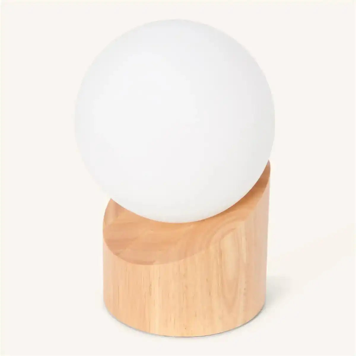 Quin hellbraune Holzlampe mit Kabel - nachhaltiges Gummiholz & Fröste Glas
