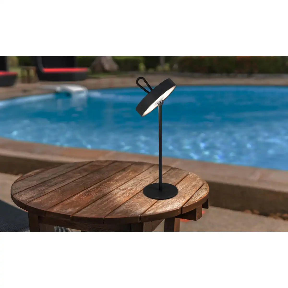 LED-Akku-Tischleuchte magnetisch "ELLA" für Außen und Innen, aus Metall und Kunststoff in Schwarz, 35 cm hoch
