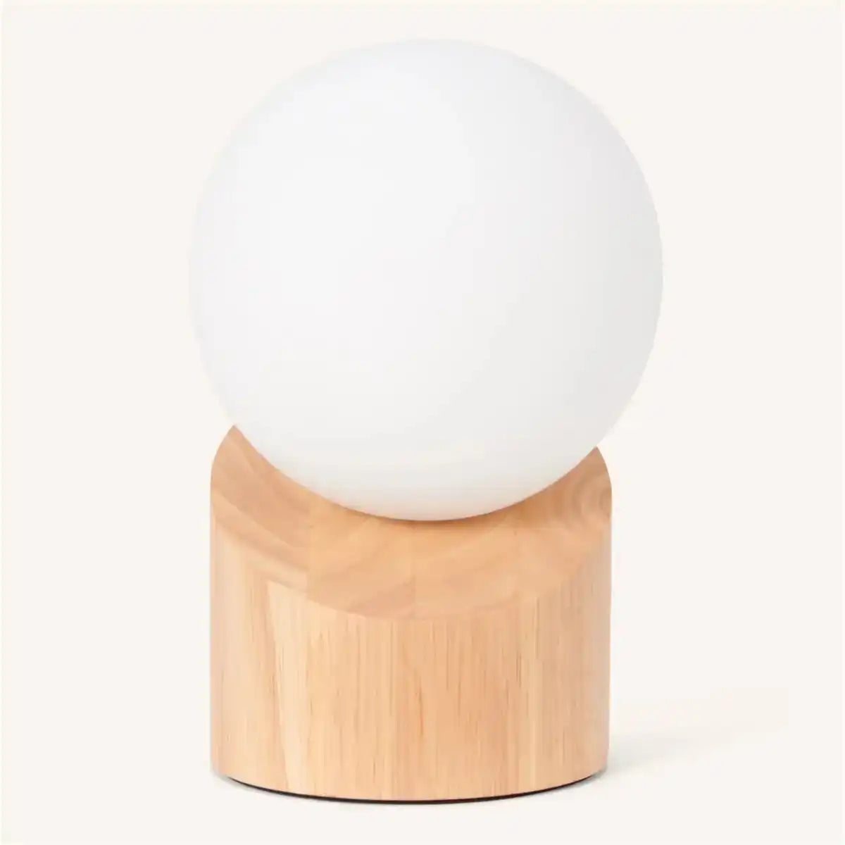 Quin hellbraune Holzlampe mit Kabel - nachhaltiges Gummiholz & Fröste Glas